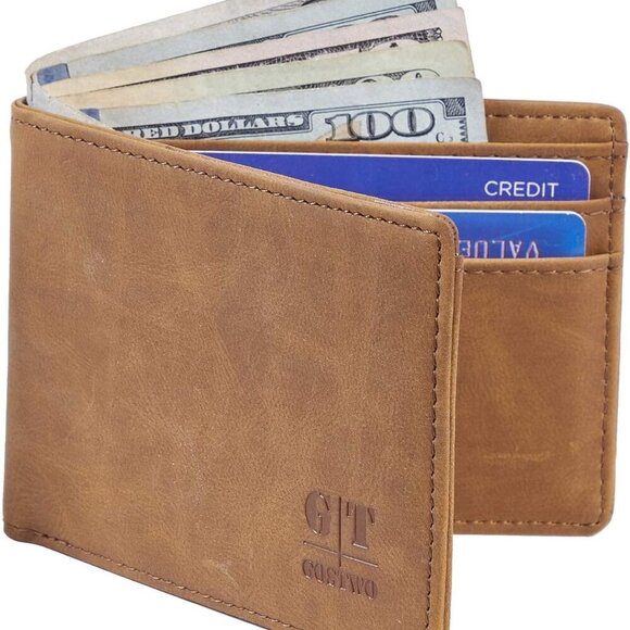 Slim Wallet for Men Minimalist Leather ID Window Front Pocket Bifold Wallet - Picture 5 of 7